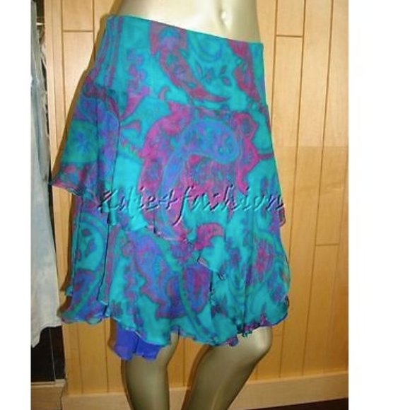 Ralph Lauren Paisley Tiered Skirt